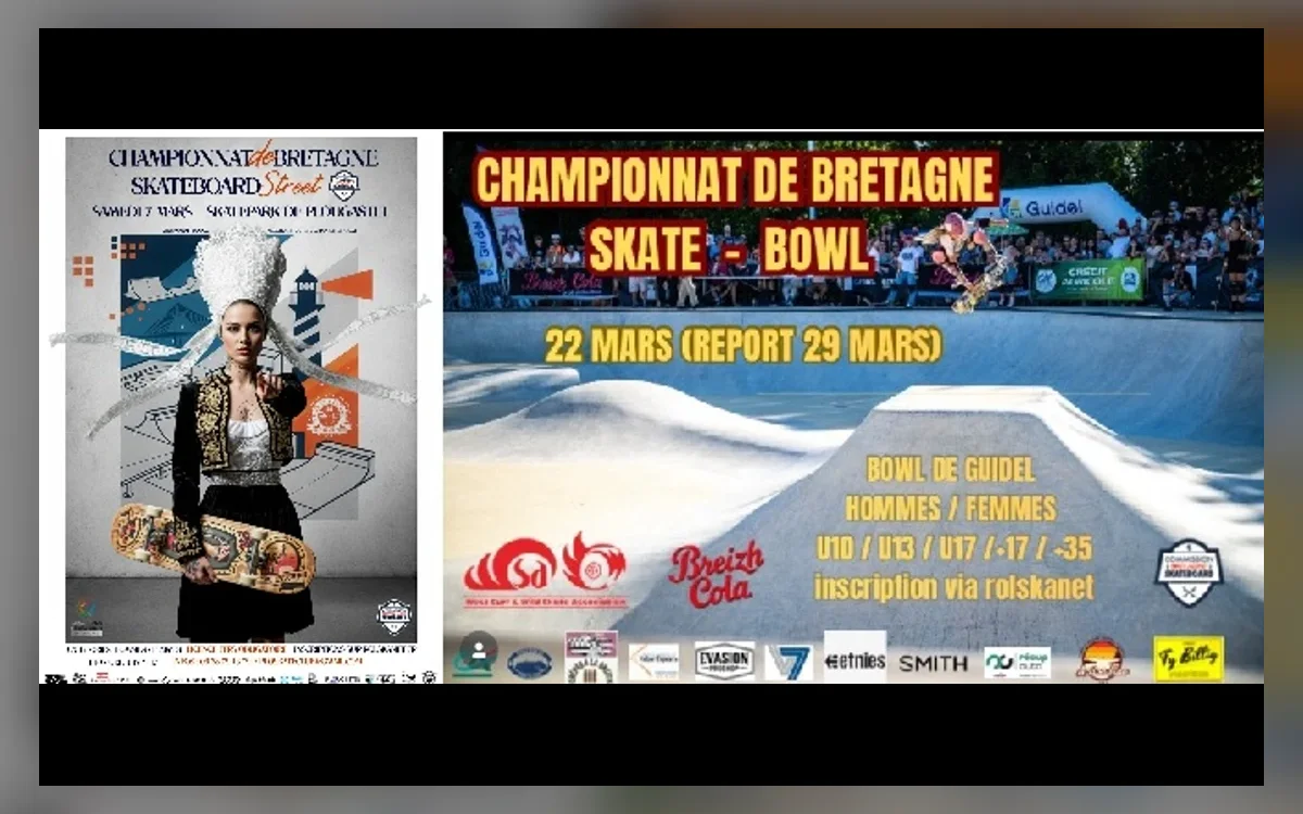Affiches des championnats de Bretagne 2026 de skateboard Street et Bowl