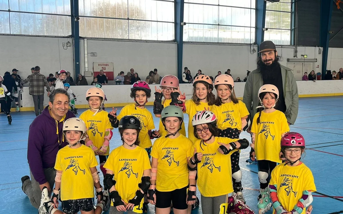 Jeunes participants de Landévant Roller Skating à la manche Kid’s Roller de Malestroit